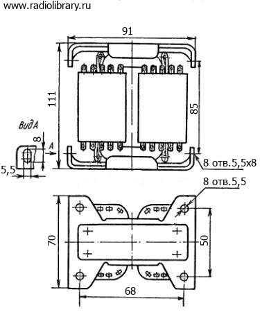 Конструкция анодного трансформатора ТА178