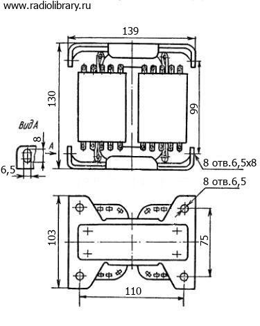 Конструкция анодного трансформатора ТА281