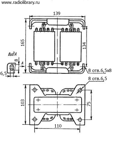 Конструкция анодного трансформатора ТА288