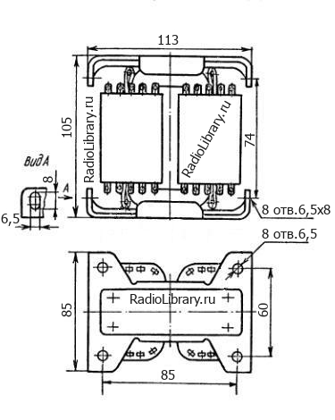Конструкция анодно-накального трансформатора ТАН105