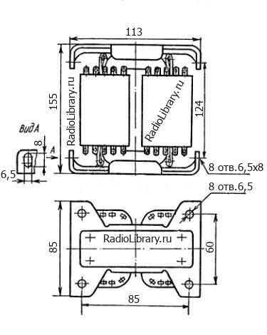 Конструкция анодно-накального трансформатора ТАН128