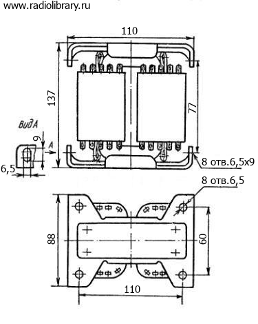 Конструкция трансформатора питания ТПП298