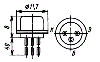 Цоколевка и размеры транзистора ГТ122Б