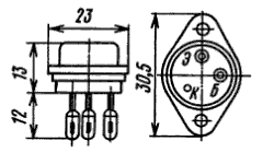 Цоколевка и размеры транзистора П216В