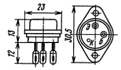 Цоколевка и размеры транзистора П217Б