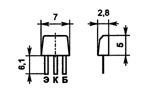 Цоколевка и размеры транзистора КТ361В