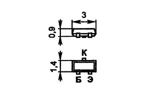 Цоколевка и размеры транзистора КТ3129Б-9