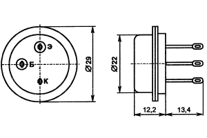 Цоколевка и размеры транзистора КТ903Б
