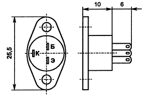 Цоколевка и размеры транзистора ГТ905А