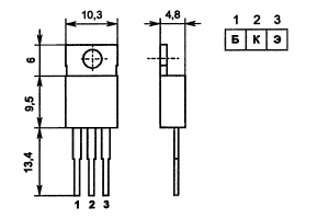 Цоколевка и размеры транзистора КТ812А