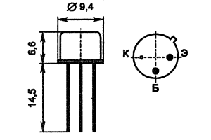 Цоколевка и размеры транзистора КТ504В