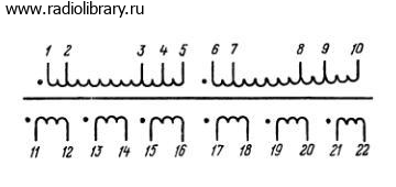 Электрическая принципиальная схема анодного трансформатора ТА1