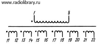 Электрическая принципиальная схема анодного трансформатора ТА101