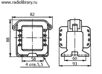 Конструкция накального трансформатора ТН53