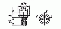 Цоколевка и размеры транзистора ГТ108А