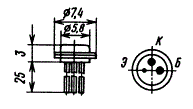 Цоколевка и размеры транзистора ГТ305А