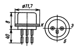 Цоколевка и размеры транзистора МП42Б