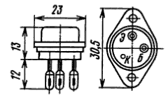 Цоколевка и размеры транзистора П217