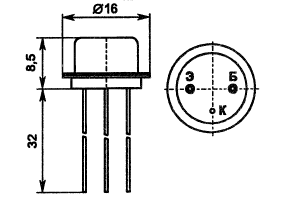 Цоколевка и размеры транзистора КТ602А