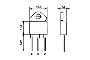 Цоколевка и размеры транзистора КТ8106Б