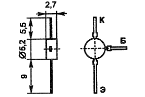Цоколевка и размеры транзистора КТ3109Б