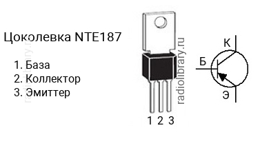 Цоколевка транзистора NTE187